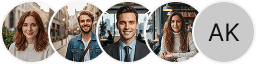 Multiple investor profile avatars on Stakely Securities trading review block